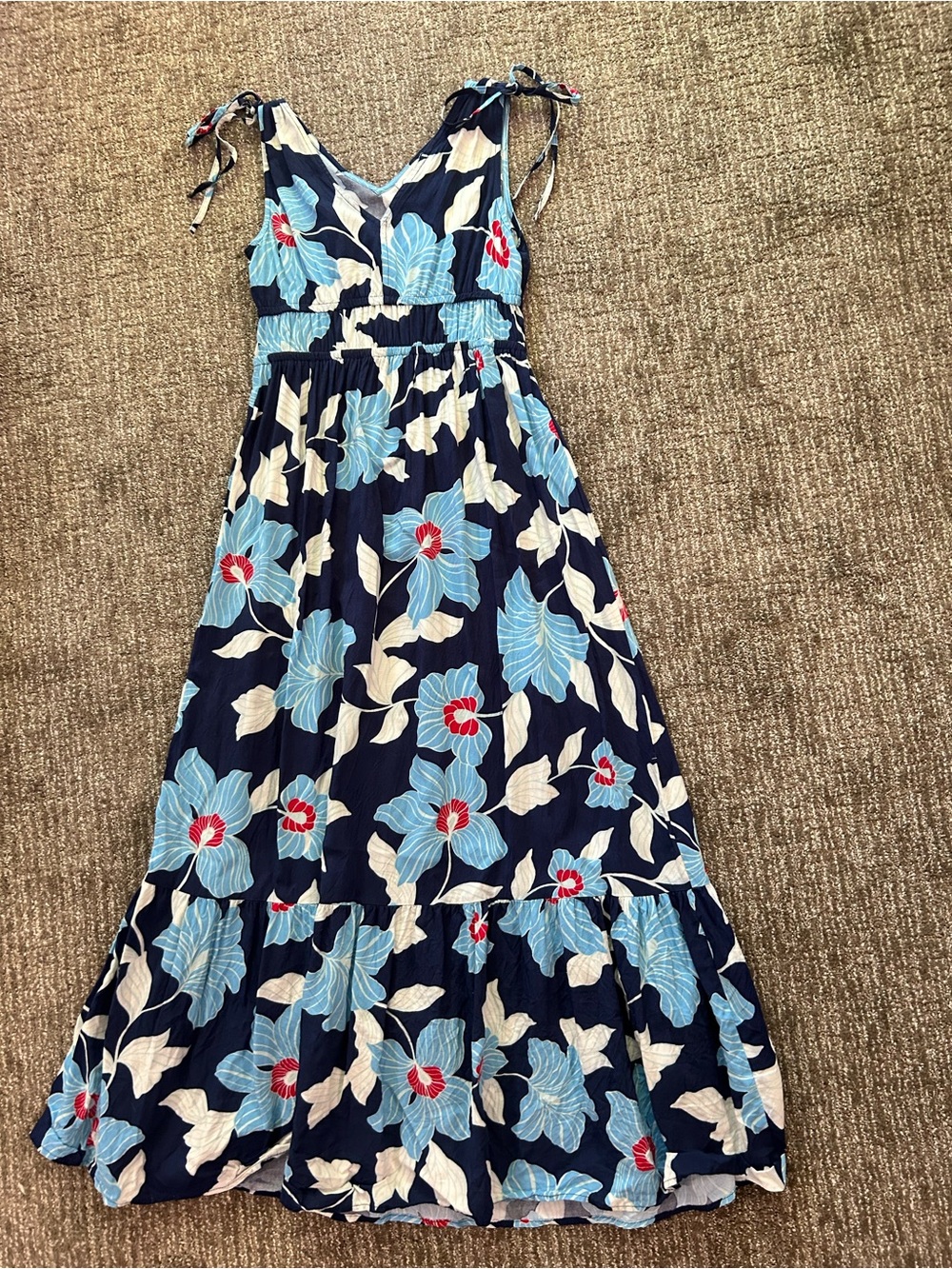 Jessica Simpson Navy Dress with Light Blue & White Floral Print